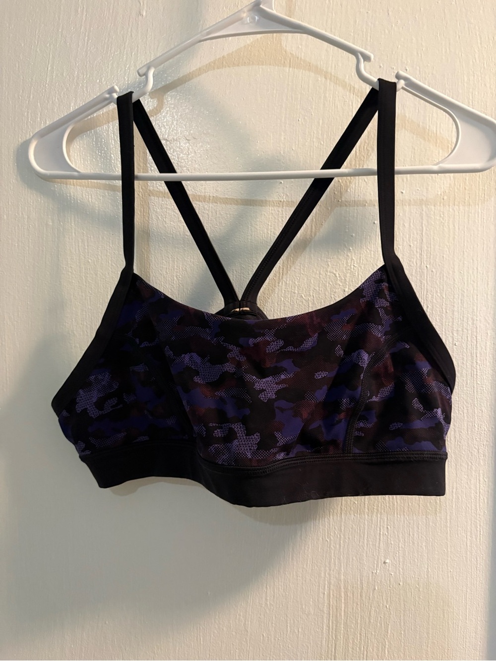lululemon athletica Purple Camo Strappy Sports Bra